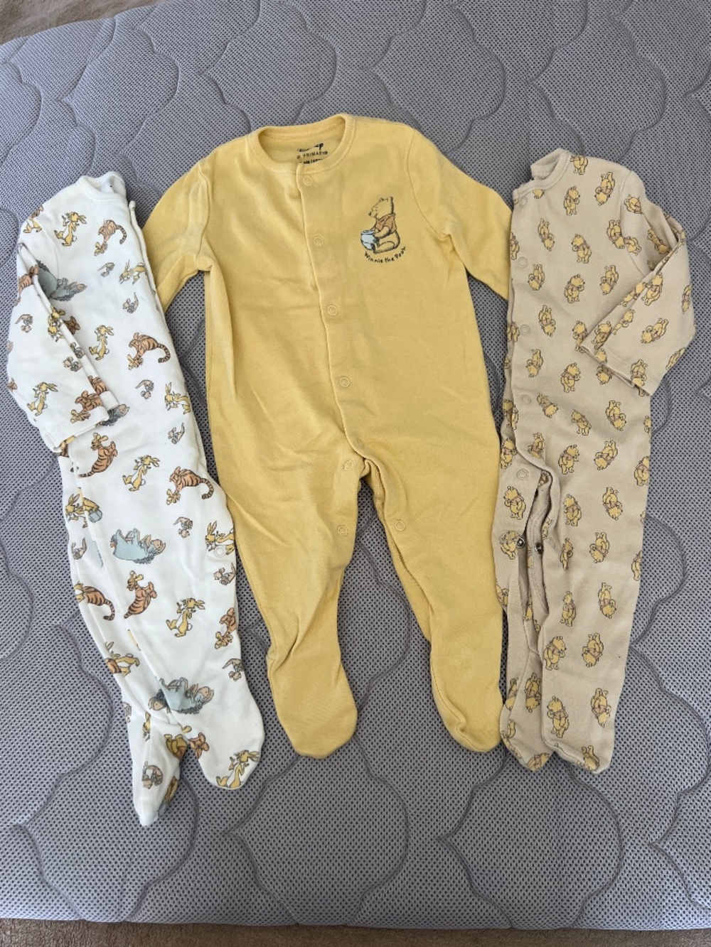 (3) Disney 3-6m button up sleepers